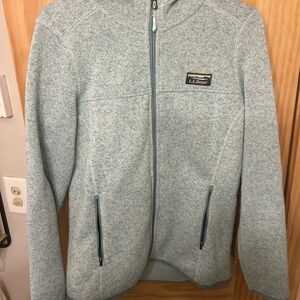 L.L. Bean Heathered Blue Zip-Up Sweater